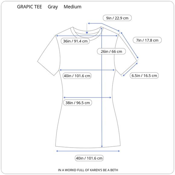 In A World Full of Karen's Be Beth Meme Unisex Tee T-Shirt Gray, Size Medium NEW - Picture 5 of 5